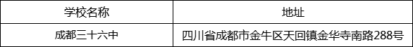 成都市成都三十六中地址在哪里？