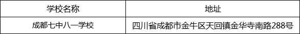 成都市成都七中八一學(xué)校地址在哪里？