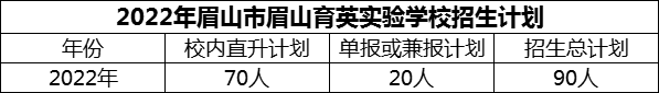 2024年眉山市眉山育英實驗學校招生計劃是多少？