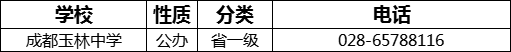 成都市成都玉林中學2022年招辦電話是多少？